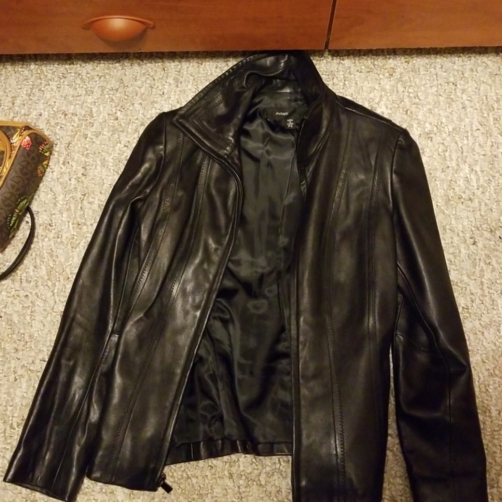 Black leather Jacket.